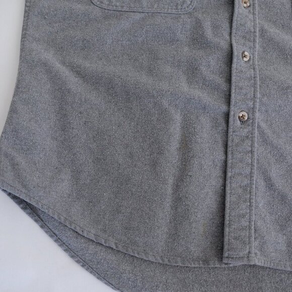 Vintage Gander Mountain Heavyweight Thick Cotton Outdoor Gray Button Up Shirt L - Picture 8 of 10